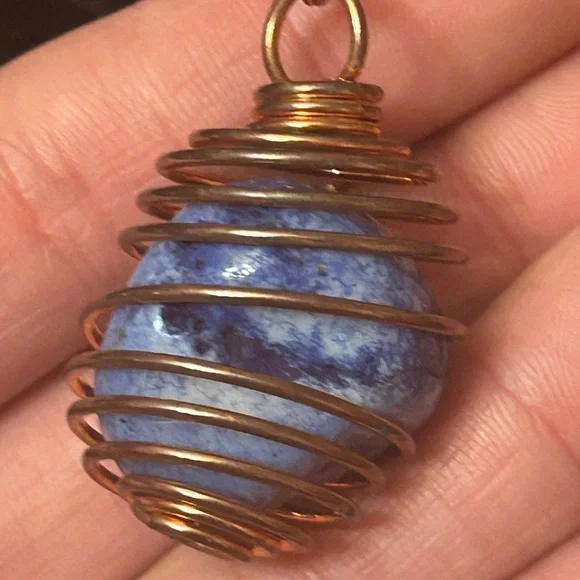 Brazilian Sodalite Crystal Perfect Pendant 20" Necklace ENERGIZING - Picture 4 of 6